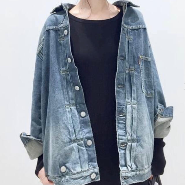 L'Appartement DEUXIEME CLASSE(アパルトモンドゥーズィエムクラス)の【L’appartement】STAMMBAUM DENIM JACKET レディースのジャケット/アウター(Gジャン/デニムジャケット)の商品写真