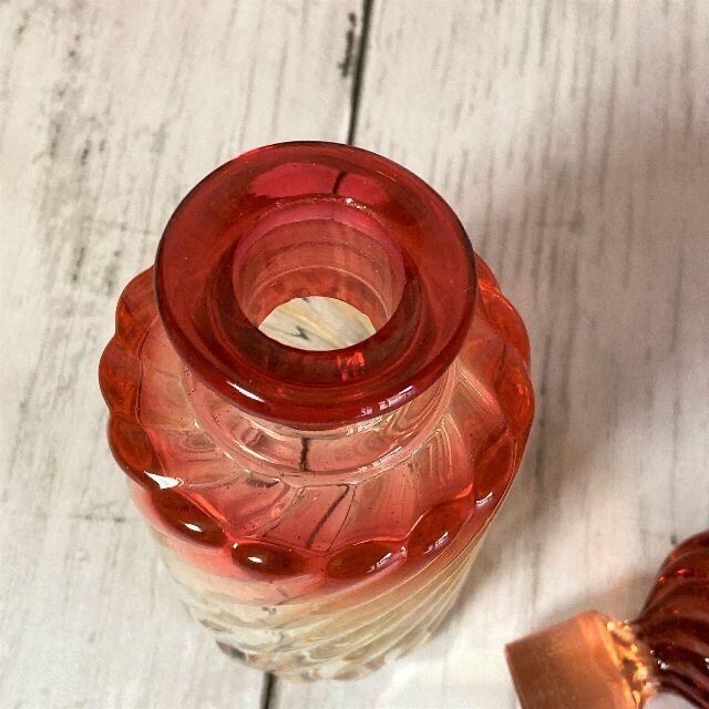 オールド バカラ バンブー 香水瓶 ローズピンク 薔薇色 中ぐらいサイズ