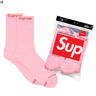 シュプリーム(Supreme)の1足のみ！supreme hanes crew socks pink (ソックス)