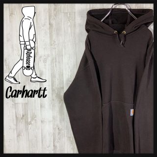 カーハート(carhartt)の【ロゴタグ】カーハート 人気デザイン 焦茶 ダークブラウン スウェットパーカー(パーカー)