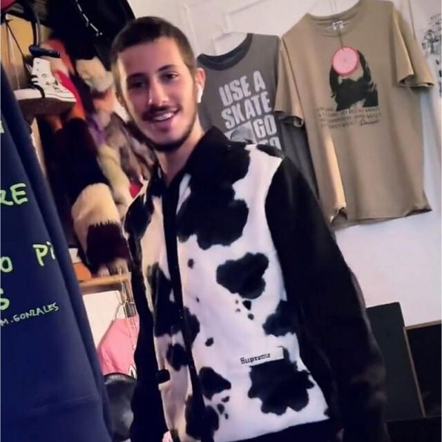 Supreme シュプリーム  Cow Print Cardigan L 黒