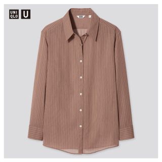 ユニクロ(UNIQLO)のユニクロ ユニクロユー シアーストライプシャツ XL(シャツ/ブラウス(長袖/七分))