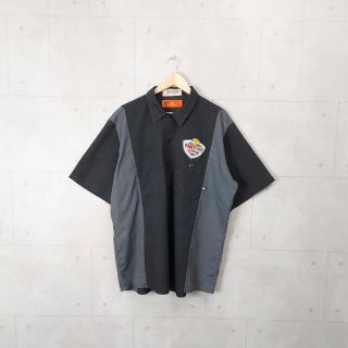 ディッキーズ(Dickies)のDickies ディッキーズ　ワークシャツ　ワッペン　企業ロゴ　半袖シャツ　古着(シャツ)