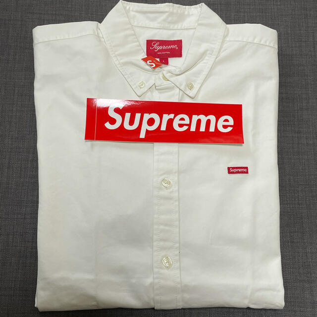 L 白 Supreme Small Box Twill Shirt White 1