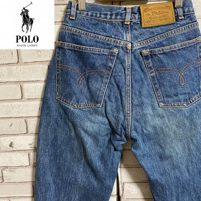 POLO RALPH LAUREN(ポロラルフローレン)の90s 古着 ラルフローレン  革タグ デニム スキニー メンズのパンツ(デニム/ジーンズ)の商品写真