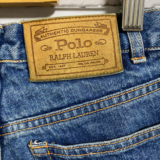 90s 古着 ラルフローレン 革タグ デニム スキニー