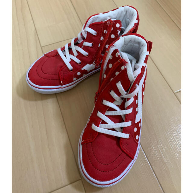 VANS(ヴァンズ)の♡vans 19㎝ リボンのハイカットスニーカー♡おまけつき キッズ/ベビー/マタニティのキッズ靴/シューズ(15cm~)(スニーカー)の商品写真