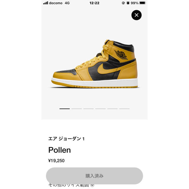 28センチ NIKE JORDAN1 Pollen  エアジョーダン1 ポーレン