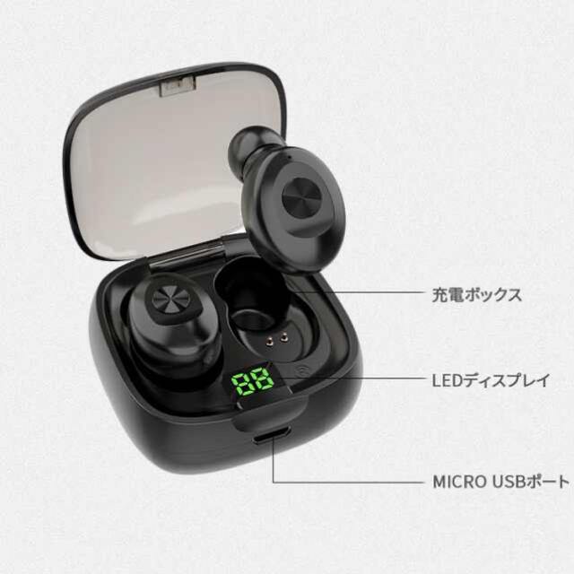 ワイヤレスイヤホン　Bluetooth 防水　ピンク スマホ/家電/カメラのオーディオ機器(ヘッドフォン/イヤフォン)の商品写真