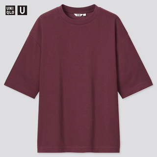 ユニクロ(UNIQLO)のエアリズムコットンオーバーサイズTシャツ（5分袖） (Tシャツ/カットソー(半袖/袖なし))