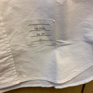 トムブラウン Tシャツ トリコロールグログランテープ有 4BAR無 白ホワイト