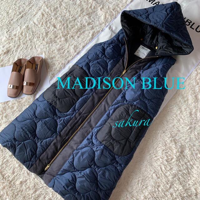 マディソンブルーMADISONBLUEキルティングジレコートエストネーション