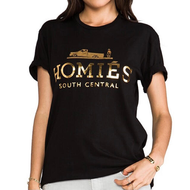 Ron Herman(ロンハーマン)のセール💜HOMIES Tシャツ　Sサイズ　ブラック　ホーミーズ　エルメス レディースのトップス(Tシャツ(半袖/袖なし))の商品写真