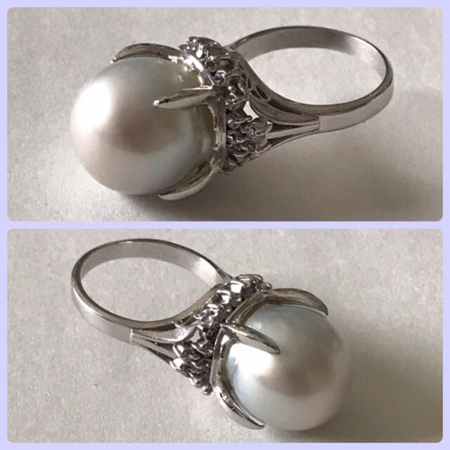 パールリング 真珠リング 白蝶真珠 真珠指輪  シルバーリング レディースのアクセサリー(リング(指輪))の商品写真