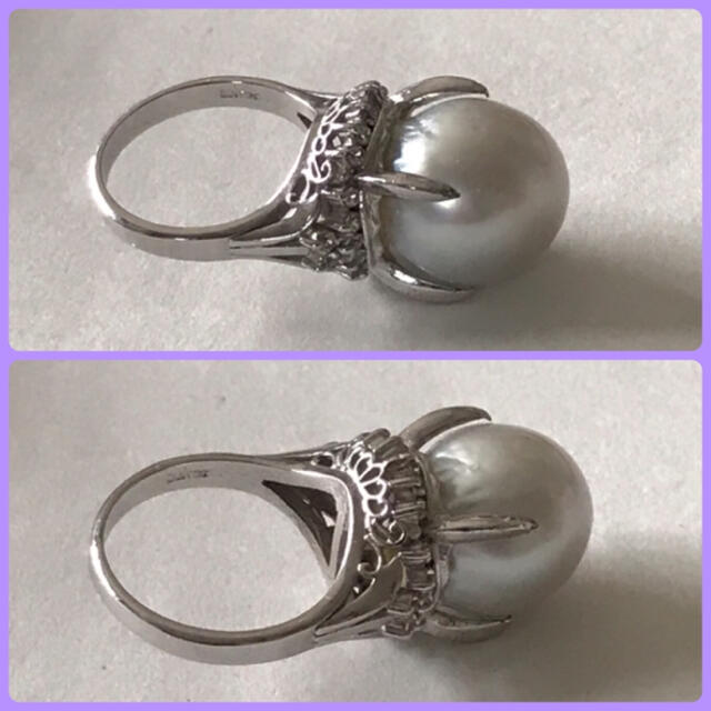 パールリング 真珠リング 白蝶真珠 真珠指輪  シルバーリング レディースのアクセサリー(リング(指輪))の商品写真