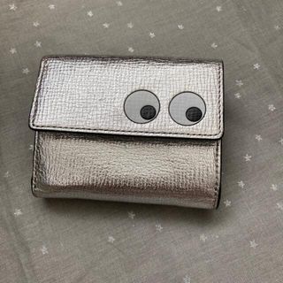 アニヤハインドマーチ　三つ折り　財布　シルバー　eyes