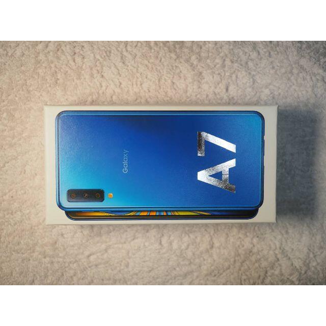 galaxxxy(ギャラクシー)の送料無料　Samsung Galaxy A7 SIMフリー　ブルー　サムスン スマホ/家電/カメラのスマートフォン/携帯電話(スマートフォン本体)の商品写真