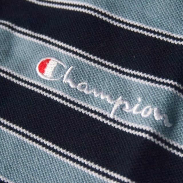 Champion(チャンピオン)のお値下げ　チャンピオン　ポロシャツ　XL ボーダー柄　新品タグ付き メンズのトップス(ポロシャツ)の商品写真