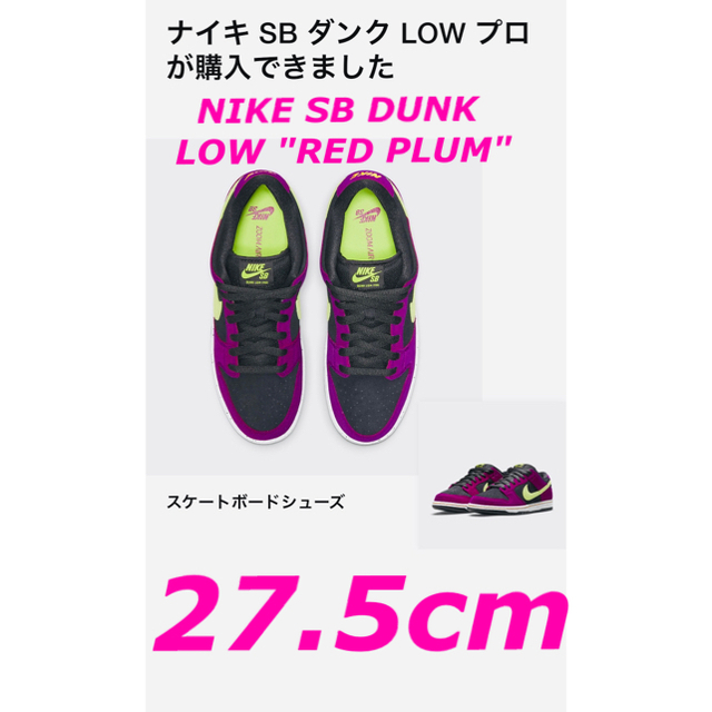 メンズNIKE SB DUNK LOW "RED PLUM" 27.5cm