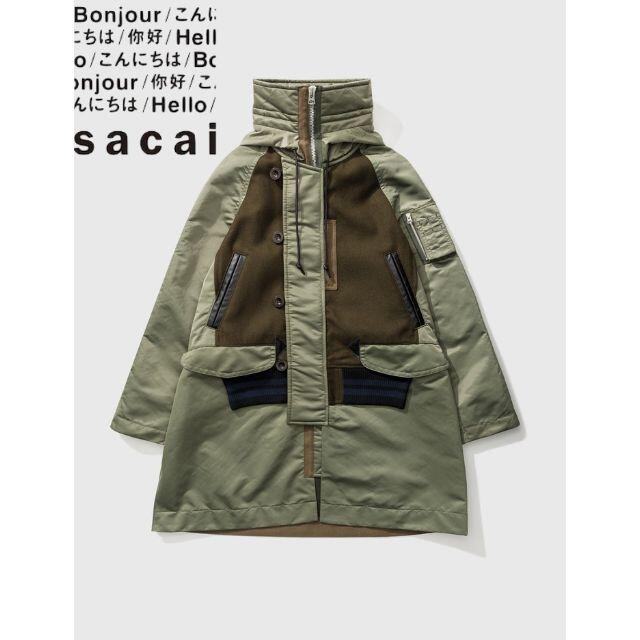 sacai - SACAI ウール メルトン コート