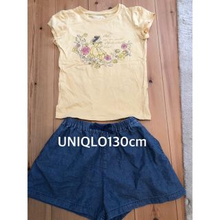 ユニクロ(UNIQLO)のUNIQLO ﾌﾟﾘﾝｾｽTｼｬﾂ＆ﾃﾞﾆﾑｼｮｰﾄﾊﾟﾝﾂ(ｷｭﾛｯﾄ)(Tシャツ/カットソー)