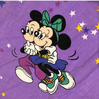 Disney - ビンテージ シーツ ミッキー ミニー ミキミニ 紫 ダンスの 