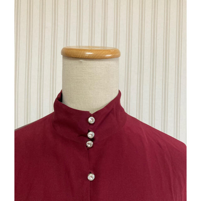古着　ヴィンテージ   デザイン　ポリシャツ  ブラウス　ビンテージ　レトロ レディースのトップス(シャツ/ブラウス(長袖/七分))の商品写真