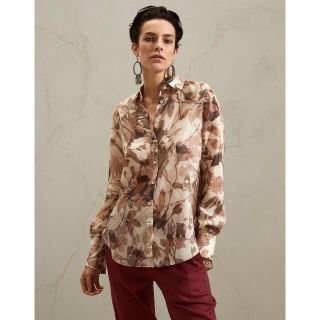 ブルネロクチネリ(BRUNELLO CUCINELLI)の2021SS ブルネロクチネリ フローラルプリント シルク シャツ S(シャツ/ブラウス(長袖/七分))