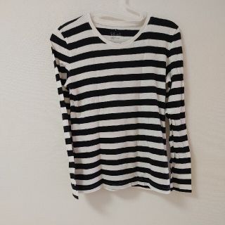 ムジルシリョウヒン(MUJI (無印良品))の無印良品　ボーダー　Sサイズ　長袖　黒　白(Tシャツ(長袖/七分))