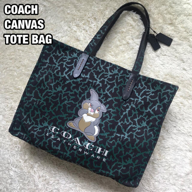 極美品 COACH×Disney コラボ とんすけ キャンバス トートバッグ 最適 ...