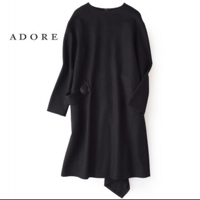 ADORE(アドーア)の定価5万　アドーア　完売　ブラック　ワンピース レディースのワンピース(ひざ丈ワンピース)の商品写真