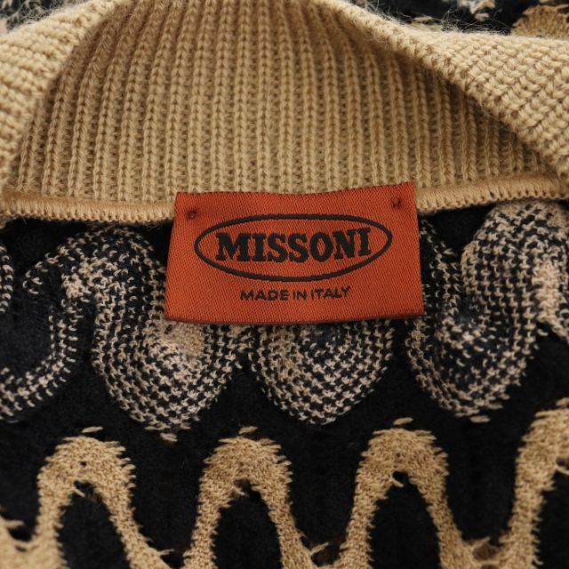 MISSONI(ミッソーニ)のミッソーニ ニット セーター 長袖 総柄 Vネック ウール 黒 ブラック 茶 レディースのトップス(ニット/セーター)の商品写真