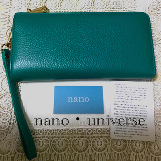 ナノユニバース(nano・universe)の最終お値下げ❣️ナノユニバース　長財布  ❤︎グリーン×ピンク　金運　緑財布(財布)
