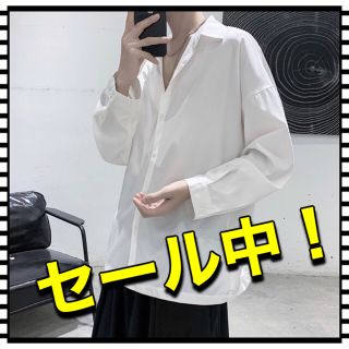 メンズ　シャツ　長袖シャツ　メンズシャツ　メンズ長袖シャツ　ホワイト　XL(シャツ)