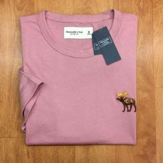 アバクロンビーアンドフィッチ(Abercrombie&Fitch)の新品【メンズXL】★アバクロ★大きめロゴ！ビッグムース半袖Ｔシャツ/ピンク(Tシャツ/カットソー(半袖/袖なし))