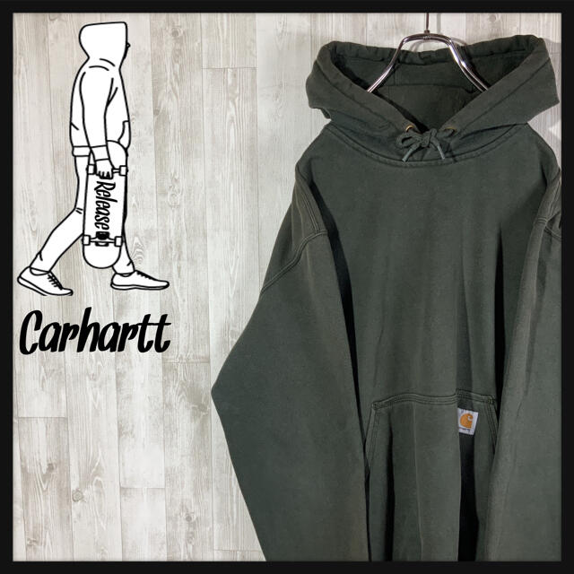 【激希少】Carhartt☆ワークパンツ☆深緑☆30×32☆ロゴタグ☆L