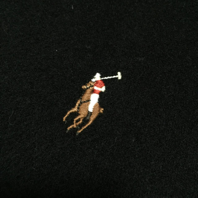 POLO RALPH LAUREN(ポロラルフローレン)の新品✨イタリア製 ウール100% マフラー / ブラック メンズのファッション小物(マフラー)の商品写真