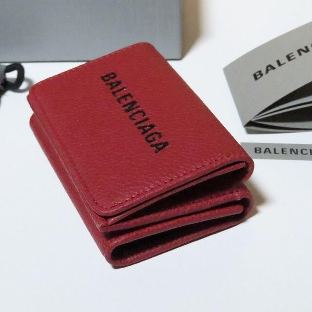 Balenciaga(バレンシアガ)の新品バレンシアガ短財布ミニウォレットダークレッド黒赤系レザーBalenciaga メンズのファッション小物(折り財布)の商品写真