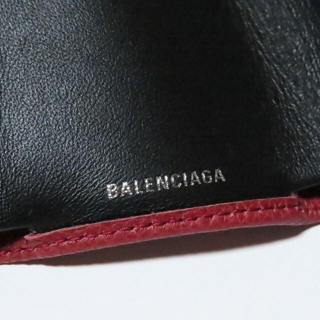 Balenciaga(バレンシアガ)の新品バレンシアガ短財布ミニウォレットダークレッド黒赤系レザーBalenciaga メンズのファッション小物(折り財布)の商品写真