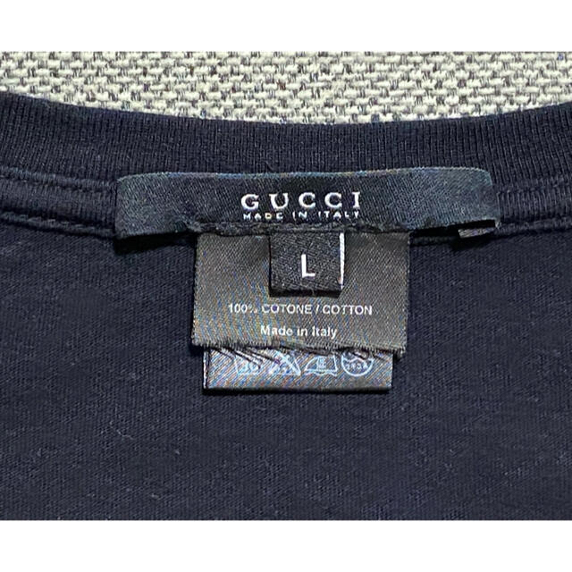 Gucci(グッチ)の【着丈72cm】GUCCI グッチ　Tシャツ　カットソー　黒  Lサイズ メンズのトップス(Tシャツ/カットソー(半袖/袖なし))の商品写真