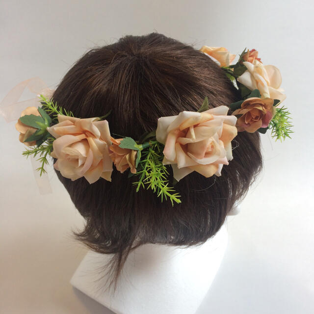 ブラウン花かんむり ヘッドドレス ブライダルヘアアクセサリーの通販 By カカオ S Shop ラクマ