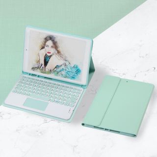 【新品】ミントグリーン♡10.2インチiPadケース♡ラウンドキーボート(iPadケース)