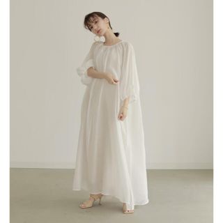 【louren】chiffon gather flare dress(ロングワンピース/マキシワンピース)