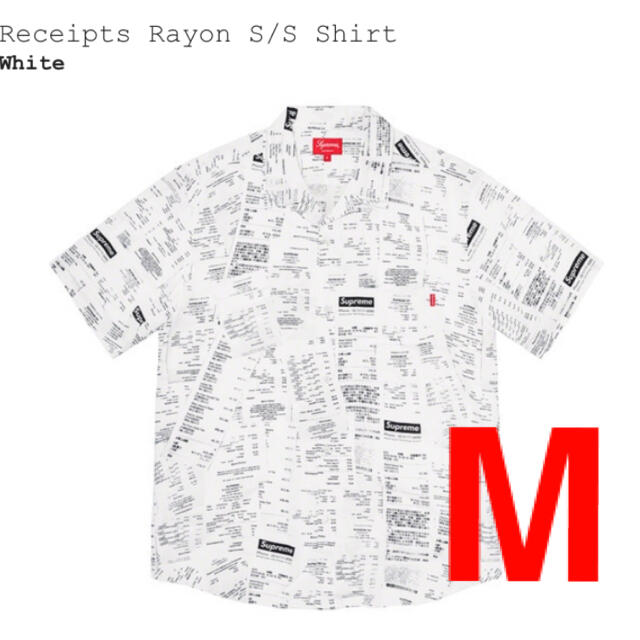 【M/新品】 Supreme Receipts Rayon S/S Shirt