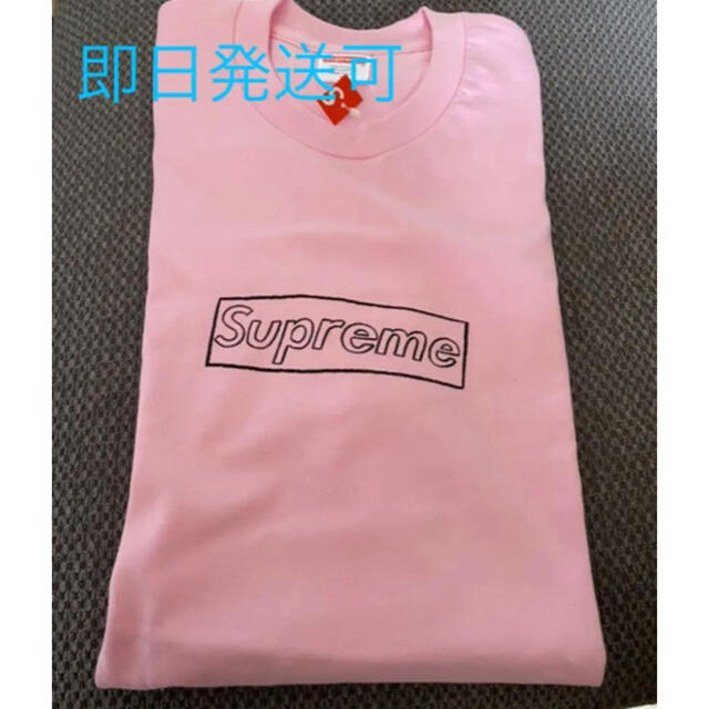 Supreme KAWS Chalk Logo Tee pink XL