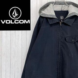 ボルコム(volcom)のボルコム　ワークジャケット　パーカー　ジップアップ　黒　コットンシャツ　Ｌ(ブルゾン)