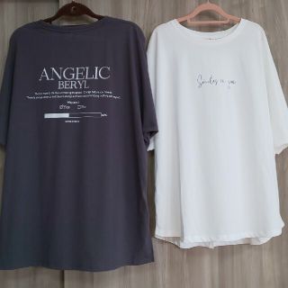 シマムラ(しまむら)の大きいサイズ　HKworkslondon　ロゴTシャツ　バックロゴTシャツ　てら(Tシャツ(半袖/袖なし))