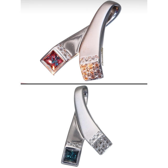 アレキサンドライト&ダイヤモンド K18WG ペンダント レディースのアクセサリー(ネックレス)の商品写真
