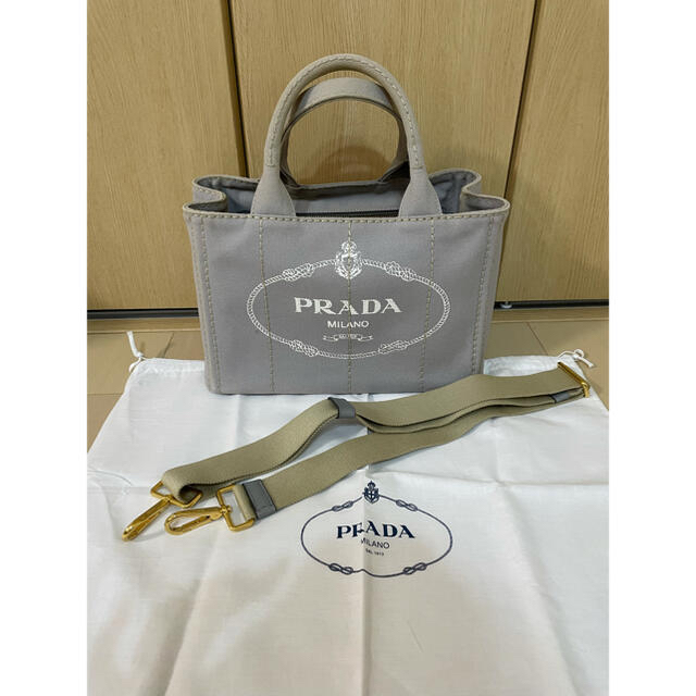 PRADA バッグ カナパ グレー