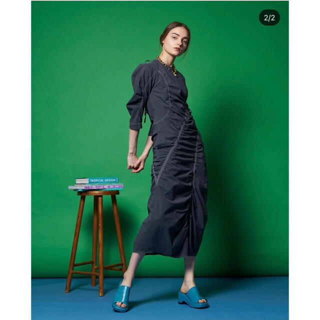 はブラック Ameri VINTAGE - maison special シャーリングギャザー